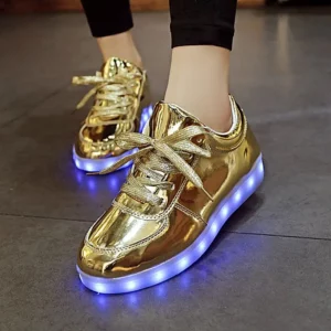 RayZing Fashion Unisex Shoes Led For Adults Schoenen men Casual Chaussures Lumineuse Light Up Shoes lover Luminous Gold Silver - Image 1