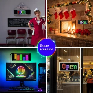 LED Matrix Pixel Panel Display Screen Flexible RGB Car Pattern Graffiti Scrolling Text Animation Shop Reminder Light Bluetooth - Image 2