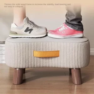 Porch Ottomans Small Stool Simple Shoe Stool Living Room Sofa Footstool Coffee Table Small Stools Soft Small Chair Home Stools - Image 3