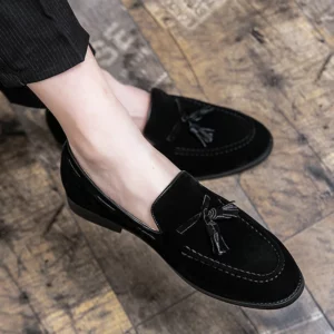 2023 New Fashion Stripe Patchwork Leather Shoe Handmade Wedding Party Shoes Men Loafers Oxford Shoes Mens Dress Shoes Big Size - Image 5