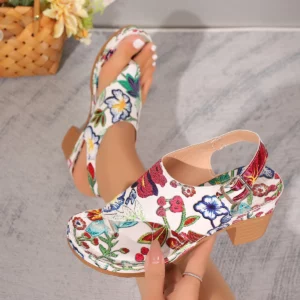 Women Sandals 2024 New Trend Chunky Women Sandals Mid Heels Fashion Shoes Summer Brand Dress Pumps Casual Shoes Women Sandals - Image 4