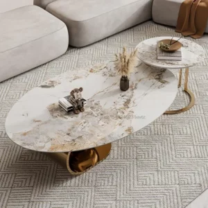 Modern Luxury Natural Marble Coffee Table Designer Irregular White Coffee Table Organizer Hardcover Stolik Kawowy Decoration - Image 3