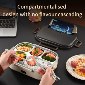 Electric Heated Lunch Boxes Stainless Steel Food Insulation Bento Lunch Box Home Car Keep Warm Lunch Box 1.2L, 12V/220V - Image 4