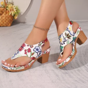 Women Sandals 2024 New Trend Chunky Women Sandals Mid Heels Fashion Shoes Summer Brand Dress Pumps Casual Shoes Women Sandals - Image 3
