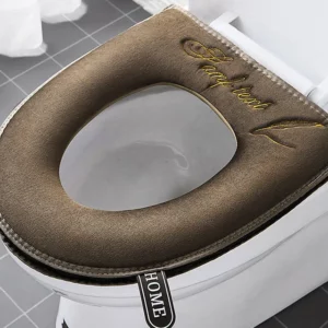 Universal Toilet Seat Cover Winter Warm Soft WC Mat Bathroom Washable Removable Zipper With Flip LidHandle Waterproof Household - Image 5
