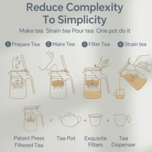 KAMJOVE Heated Resistant Glass Tea Pot One-button Filtering Tea Separation Kettle Teapot With Infuser 400-900ml Coffee Kettle - Image 4