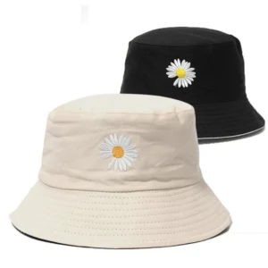 Small Daisy Double-sided Bucket Hats for Women Spring and Summer Korean Version New Sunshadesun Hat Thin Pink Panama Cap - Image 4
