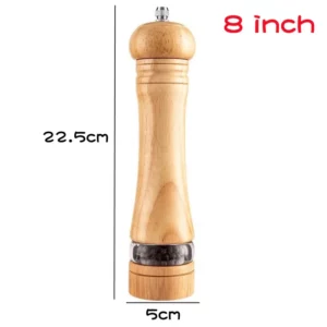 8inch Manual Wooden Pepper Grinder,Sturdy Salt Pepper Mill with Ceramic Grinding Cores,Adjustable Coarseness Spice Salt Grinder, - Image 6