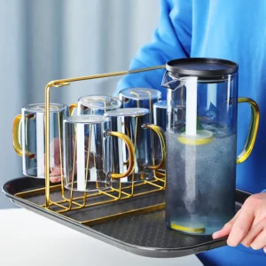 Thickened Glass Cold Kettle, Household Juice Kettle with Cover Filter, High Borosilicate Teapot Cup Set, Creative Gift - Image 4