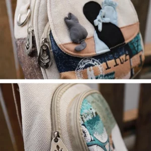 Cute cartoon girl backpack, lightweight and versatile canvas bag for women - Image 5