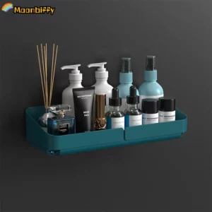Self Adhesive Bathroom Shelves Wall Mounted Storage Rack Box Toilet Washstand Punch Free Shampoo Holder Bathroom Accessories - Image 2
