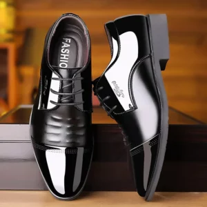 Men Dress Shoes Patent Leather Oxford Shoes Male Formal Big Size 38-48 Handsome Men Pointed Toe for Wedding - Image 4