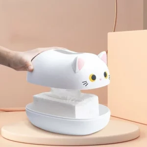Kawaii Cat Tissue Box Livingroom Napkin Storage Box Kitchen Paper Container Desktop Toilet Paper Holder for Bathroom Dormitory - Image 5