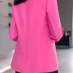 Elegant Women's Cardigan Blazer New 2024 Autumn Winter Long Sleeve Casual Solid Color Coat Jacket For Women Slim Blazers - Image 6