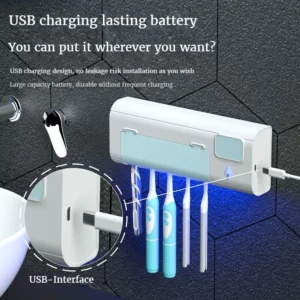 Xiaomi Intelligent Rechargeable Toothbrush Sterilizer Ultraviolet Disinfection Perforation-Free Wall-Mounted Toothbrush Holder - Image 5