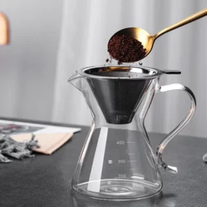 Portable Coffee Filter Stainless Steel Easy Clean Reusable Double Layer Coffee Funnel Paperless Pour Over Holder Coffee Dripper - Image 5