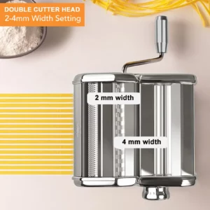 0.5-2.5mm Hand Crank Noodle Machine Stainless Steel Dough Roller Pasta Maker 7 Thickness Settings - Image 2