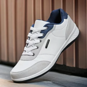 2023 New Casual Shoes for Men Fashion Leather Casual Shoes Comfortable Skateboarding Sneakers Mixed Colors Lace Up Walking Shoes - Image 6