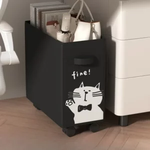 Storage Baskets Under Desk Stationery Organizer Cute Office Supplies Storage Cart Wheels Detachable Desktop Accessories School - Image 6