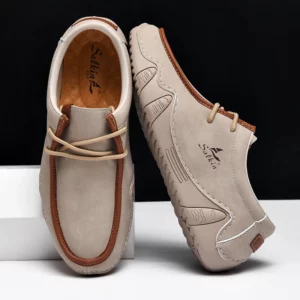 New 2024 Autumn Handmade Leather Casual Men Shoes Design Fashion Sneakers Man Loafers Breathable Low Top Flat Shoes Driving - Image 6