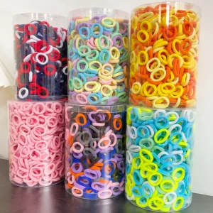 20/50/100PCS Colorful Basic Nylon Ealstic Hair Ties for Girls Ponytail Hold Scrunchie Rubber Band Kids Basic Hair Accessories - Image 3