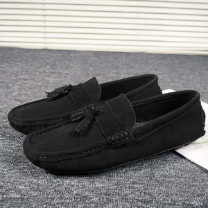 Suede Leather Mens Loafers Clasicc Comfy Man Dress Flats Fashion Moccasin Slip-on Male Boat Shoes Tassel Casual Shoes Peas Shoes - Image 6