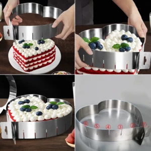 6-12 Inch Lover Heart Cake Mold Mousse Ring Adjustable 3D Collar Surround Film Stainless Steel Baking Tool Valentines Day Gift - Image 4