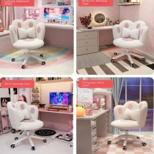 New Pretty Girls Cute Computer Office Chair Home Bedroom Dormitory Comfortable 360° Swivel Lift Back Desk Cosmetic Chair - Image 3