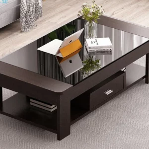 Nordic coffee table, simple modern tempered glass living room, easy to create office living room - Image 1
