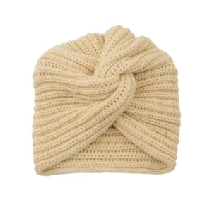 Women's Knitted Turban Hat Bohemia Cashmere Cross Wrap Head Lndian Wool Bonnet Turbante Cap - Image 5