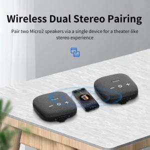 Tribit StormBox Micro 2 Portable Bluetooth Speaker with Deep Bass 10W Power IP67 Waterproof Small Outdoor Speaker Built-in Strap - Image 4