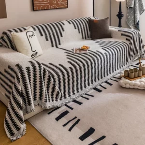 Thicken Chenille Blanket Classic Black Stripe Sofa Blanket Summer Couch Non Slip Blanket Office Nap Shawl Cushion Sofa Covers 담요 - Image 5