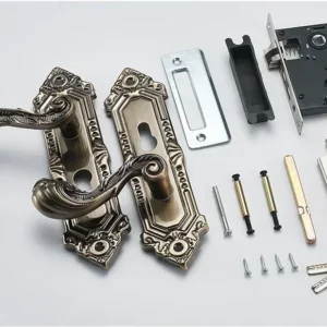 Vintage Mute Bedroom Mortice Door Handle Security Lock Split Silent Lock Interior Door Furniture - Image 4