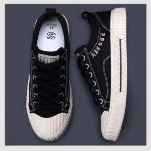 White Canvas Shoes for Men Casual Autumn Vulcanized Shoes Lace-up Students Cloth Shoe Men's Flats Sneakers Men Board Shoes - Image 6