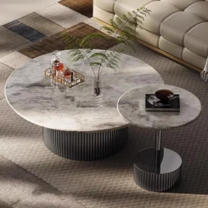 Homepage Marble Stone Coffee Table Italian Apartment Nordic Industrial Side Table Luxury Suite Stolik Kawowy Living Room - Image 2