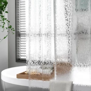 PEVA Pebble Shower Curtain Transparent Lining Waterproof Bathtub Bathing Cover Cobblestone Bathroom Bath Curtains Liner - Image 5