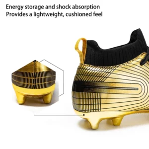 Soccer Shoes For Men Gold Light High Ankle Lawn Football Boots Kids Boys Original Anti-Slip Indoor Training Football Sneakers - Image 4