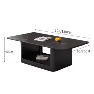 Simplicity Nordic Living Room Coffee Table Black Slate Marble Effect Trendy Coffee Tables Glam Unique Tisch Home Furniture - Image 2