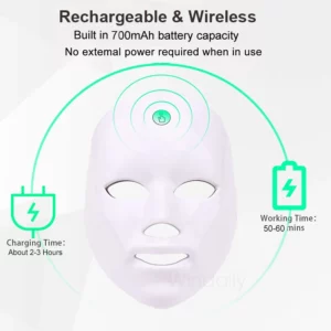 7 Colors Wireless Led Face Mask Therapy Photon USB Recharge Facial Mask For Anti Aging Skin Rejuvenation Skin Care Beauty Device - Image 5