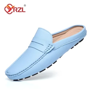 YRZL Loafers Men Handmade Summer Slip on Half Shoes for Men Non Slip Slippers Casual Comfortable Breathable Man Sandals - Image 2