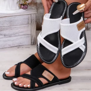 Women Slippers Fashion Clip Toe Solid Color Comfort Sandals Casual Peep Toe Slip on Slippers Women Outdoors Beach Slides Women - Image 3