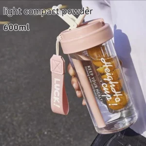 600Ml Sports Water Bottle with tea separator Food Grade Water Cup Female tea cup with Straw Summer Portable Water Cup New 2024 - Image 4