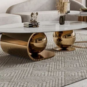 Modern Luxury Natural Marble Coffee Table Designer Irregular White Coffee Table Organizer Hardcover Stolik Kawowy Decoration - Image 2