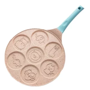 Seven-hole Breakfast Frying Pan Animal Face Design Multi-function Wheel Pancake Pan Small Egg Dumpling Non-stick Frying Mould - Image 5
