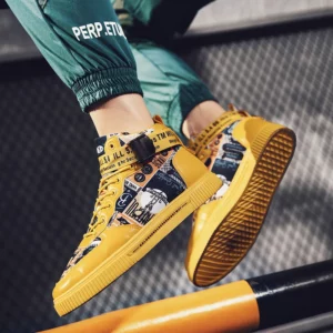 Men's Sneakers Damping Air Cushion Casual Shoes Graffiti Young Man Shoes Cool Comfortable Boots Men Zapatillas Hombre - Image 4