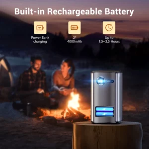 BYINTEK P70 Projector 4K 1080P DLP Mini Portable Projector Home Theater Smart Wi-Fi & Bluetooth for Movies & Gaming With Battery - Image 2