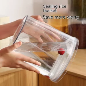 Transparent Rice Storage Box, Moisture-Proof, Insect-Proof, Kitchen, Household, Flour, Sealed, Barrel, Vinegar, Grains - Image 4