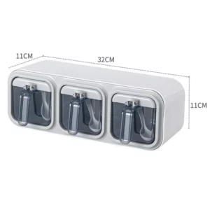 Wall Mount Spice Rack Organizer Sugar Bowl Salt Shaker Seasoning Container Kitchen Supplies Storage Set Spice Boxes - Image 5