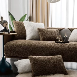 Nordic Teddy Plush Sofa Cushion Winter Warm Sofa Cover Towel For Living Roon Decoration Carpet Blanket Non-slip Couch Cover - Image 3