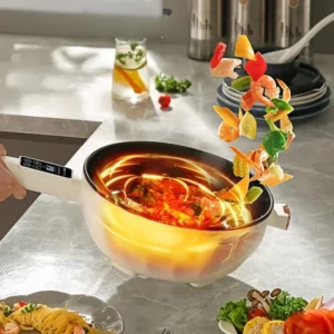 MultiFunction Electric Cooking Pot, NonStick Electric Fryer and Steamer for Home Use, Compact Cooker, Quick Meal Appliance - Image 4